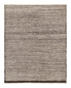 Alfombra Persa Vintage Shahsavan Kilim, Sólida en Tono Blanco y Marrón - Rug & Kilim