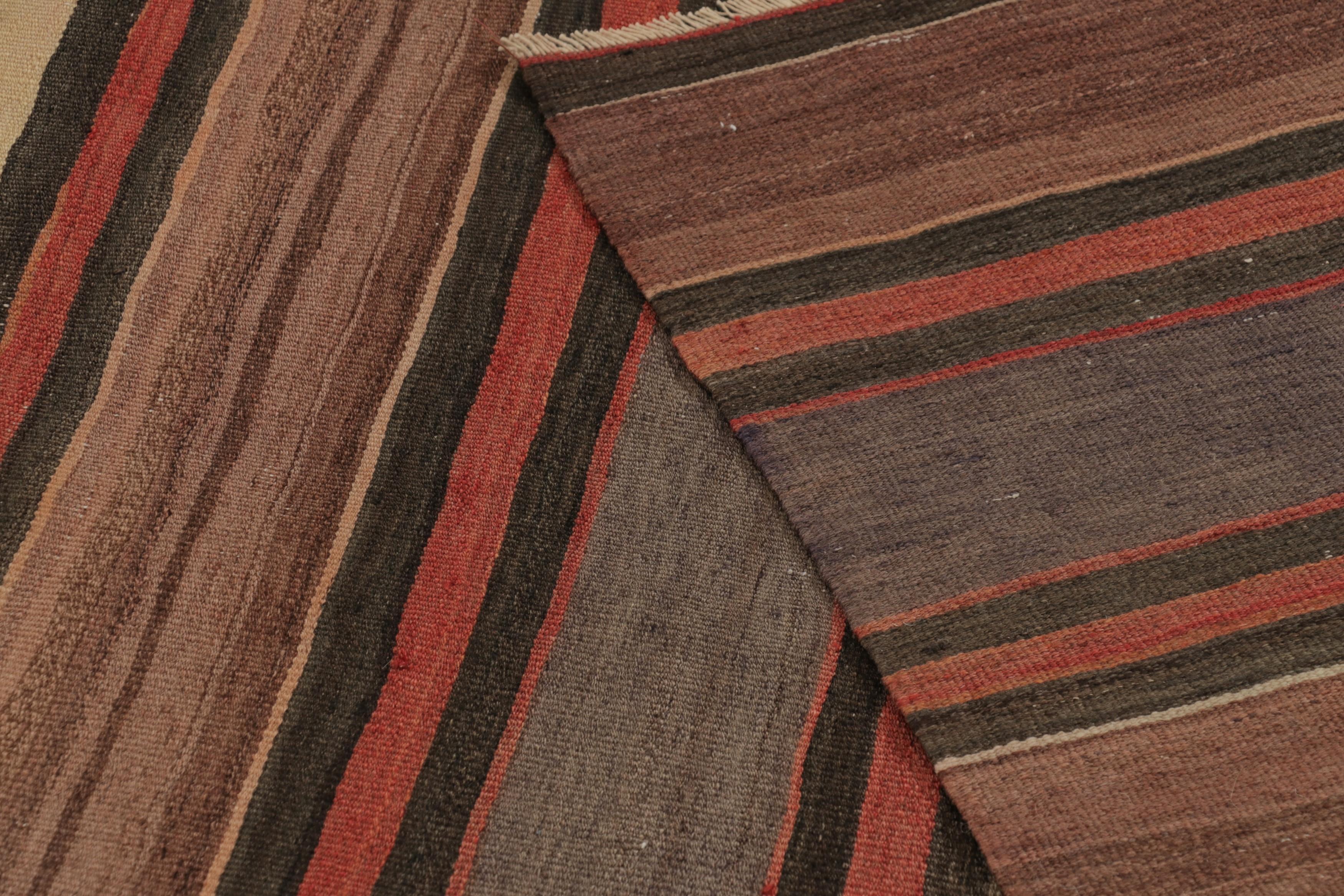 Lana Kilim persiano vintage Shahsavan con strisce beige e rosse - Rug & Kilim in vendita