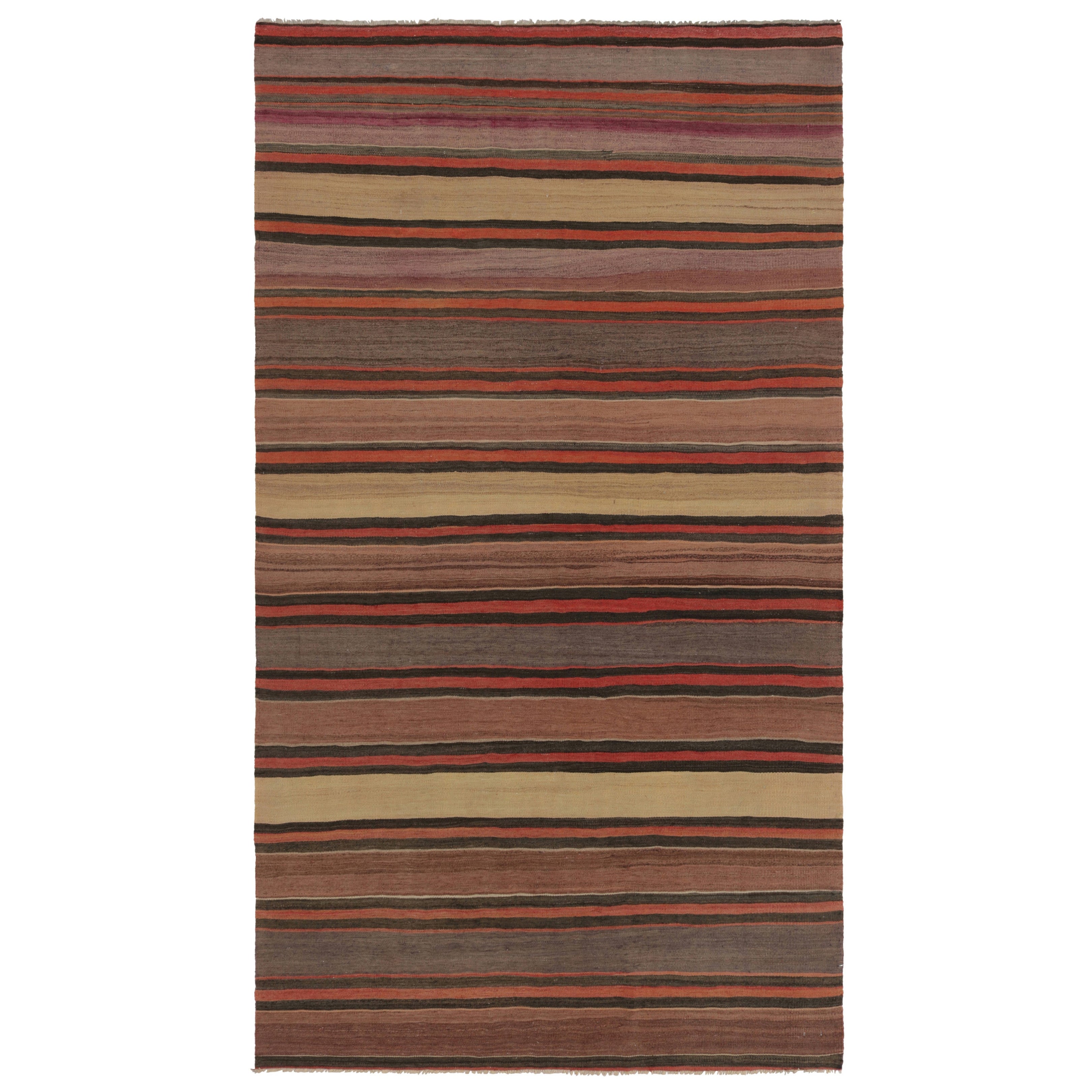 Vintage Shahsavan Persischer Kilim mit Beige und Roten Streifen - Rug & Kilim