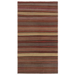 Kilim persan vintage Shahsavan à rayures beiges et rouges - Rug & Kilim