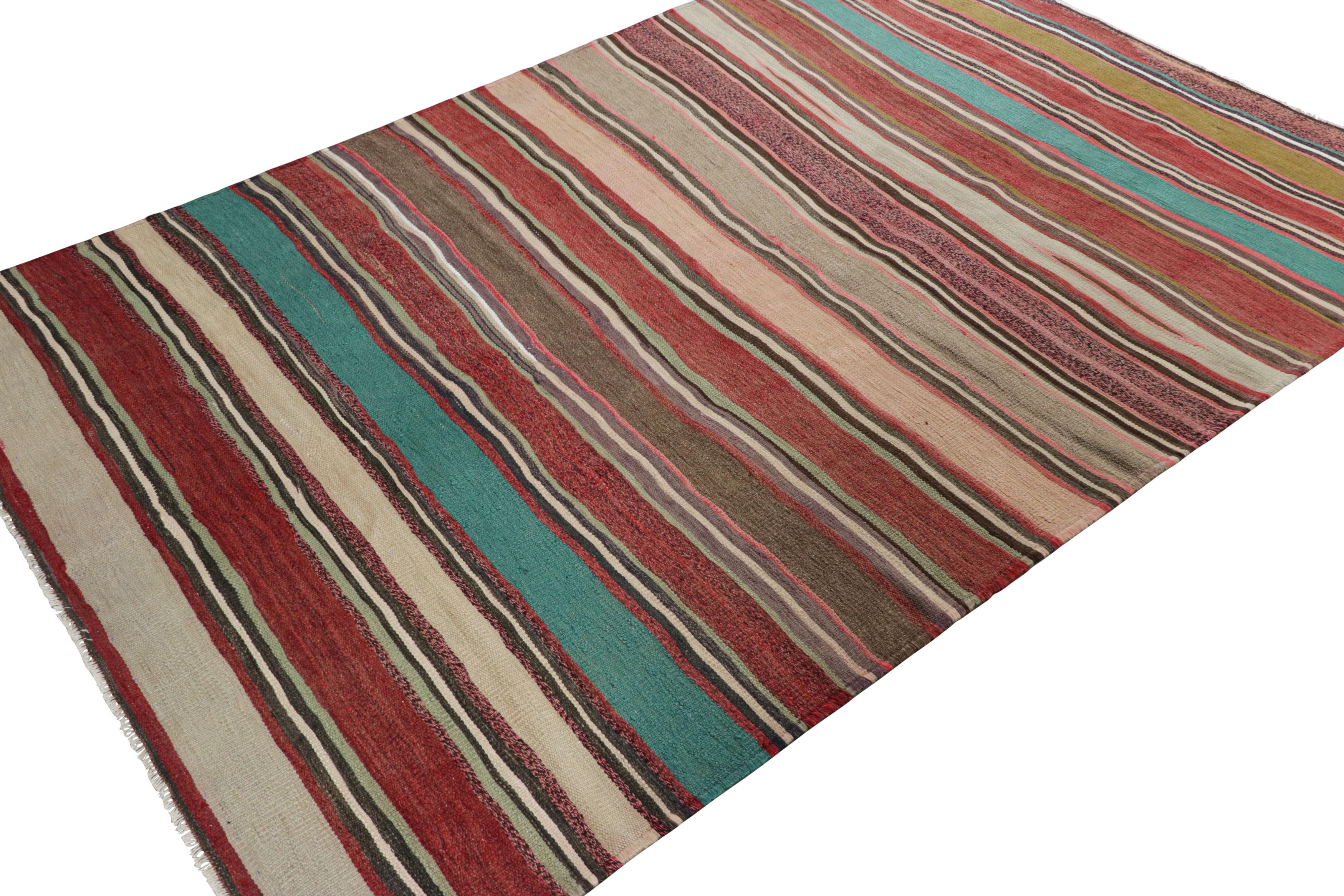 Vintage Shahsavan Persische Kilim mit bunten Streifen - Rug & Kilim im Zustand „Gut“ im Angebot in Long Island City, NY