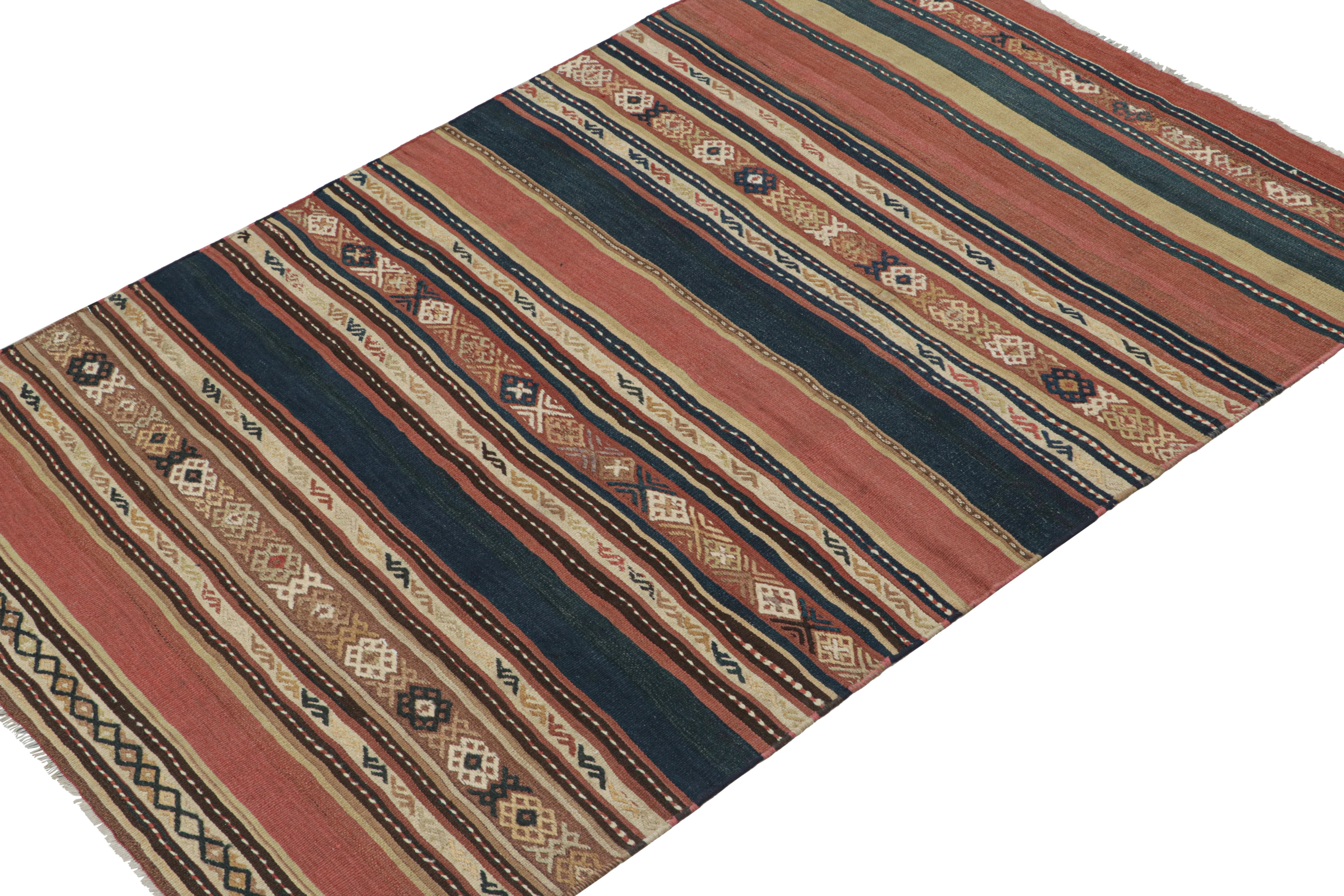 Tribal Vintage Shahsavan Persian Kilim with Geometric Patterns by Rug & Kilim For Sale