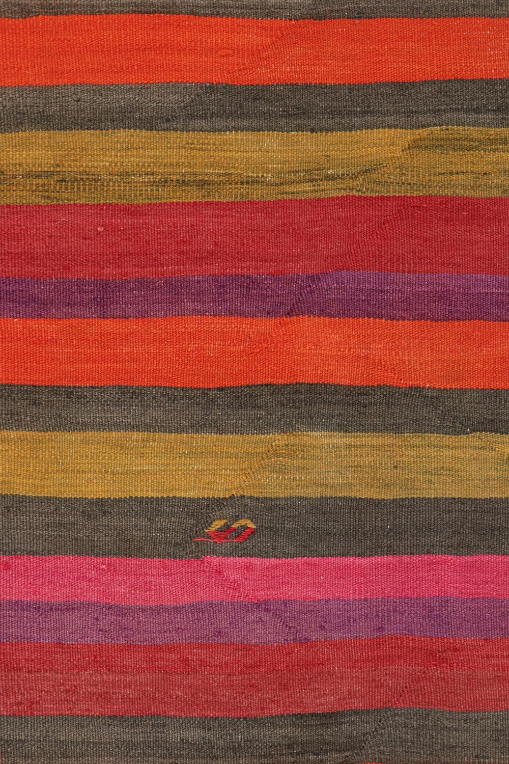Tribal Vintage Shahsavan Persian Kilim with Multicolor Stripes For Sale