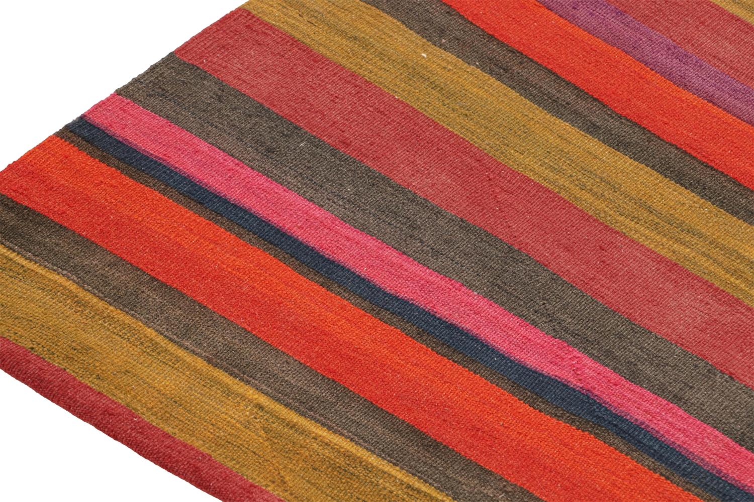 Mid-20th Century Vintage Shahsavan Persian Kilim with Multicolor Stripes For Sale