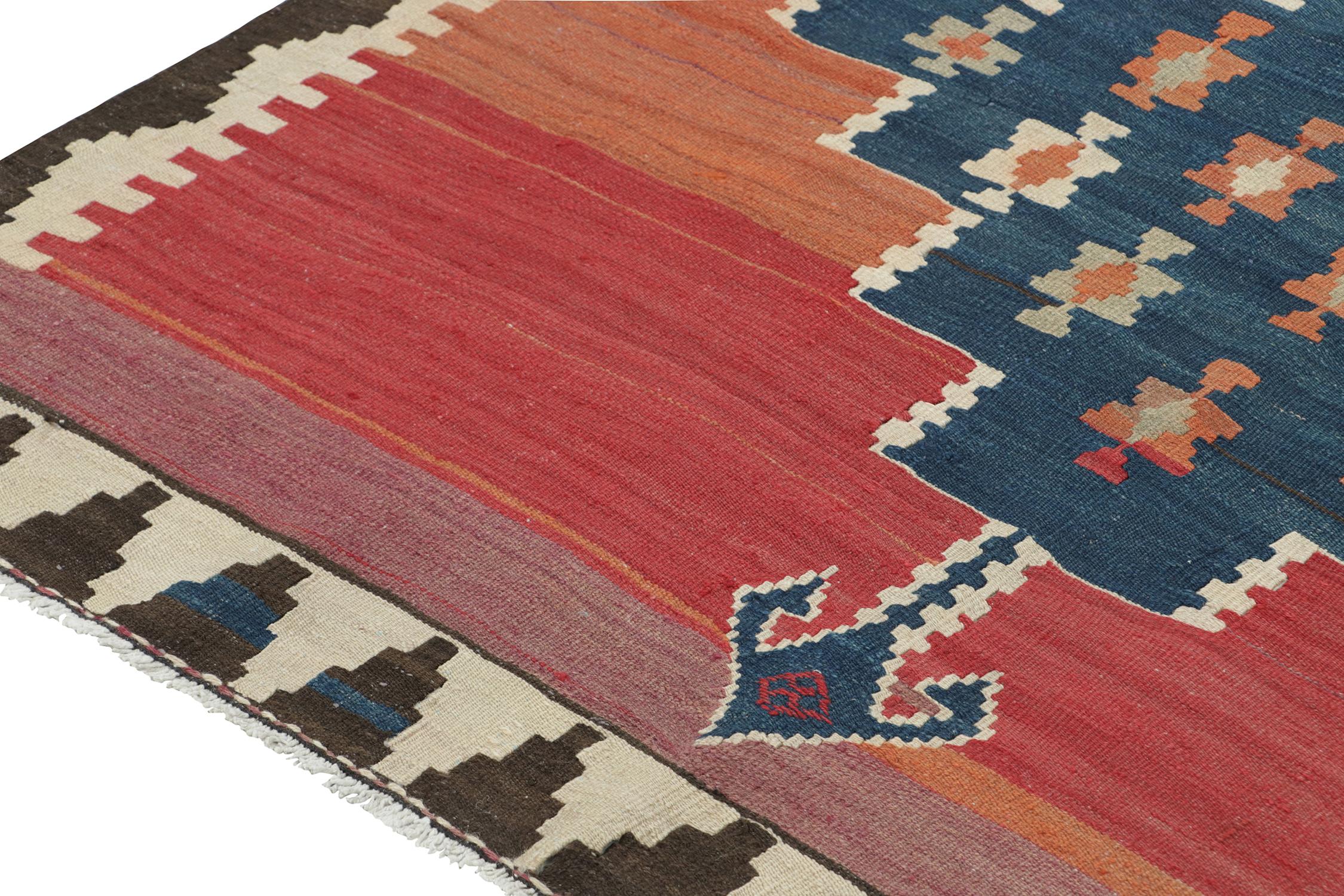 Vintage Shahsavan Persian Kilim with Open Field & Blue Medallions by Rug & Kilim In Good Condition For Sale In Long Island City, NY