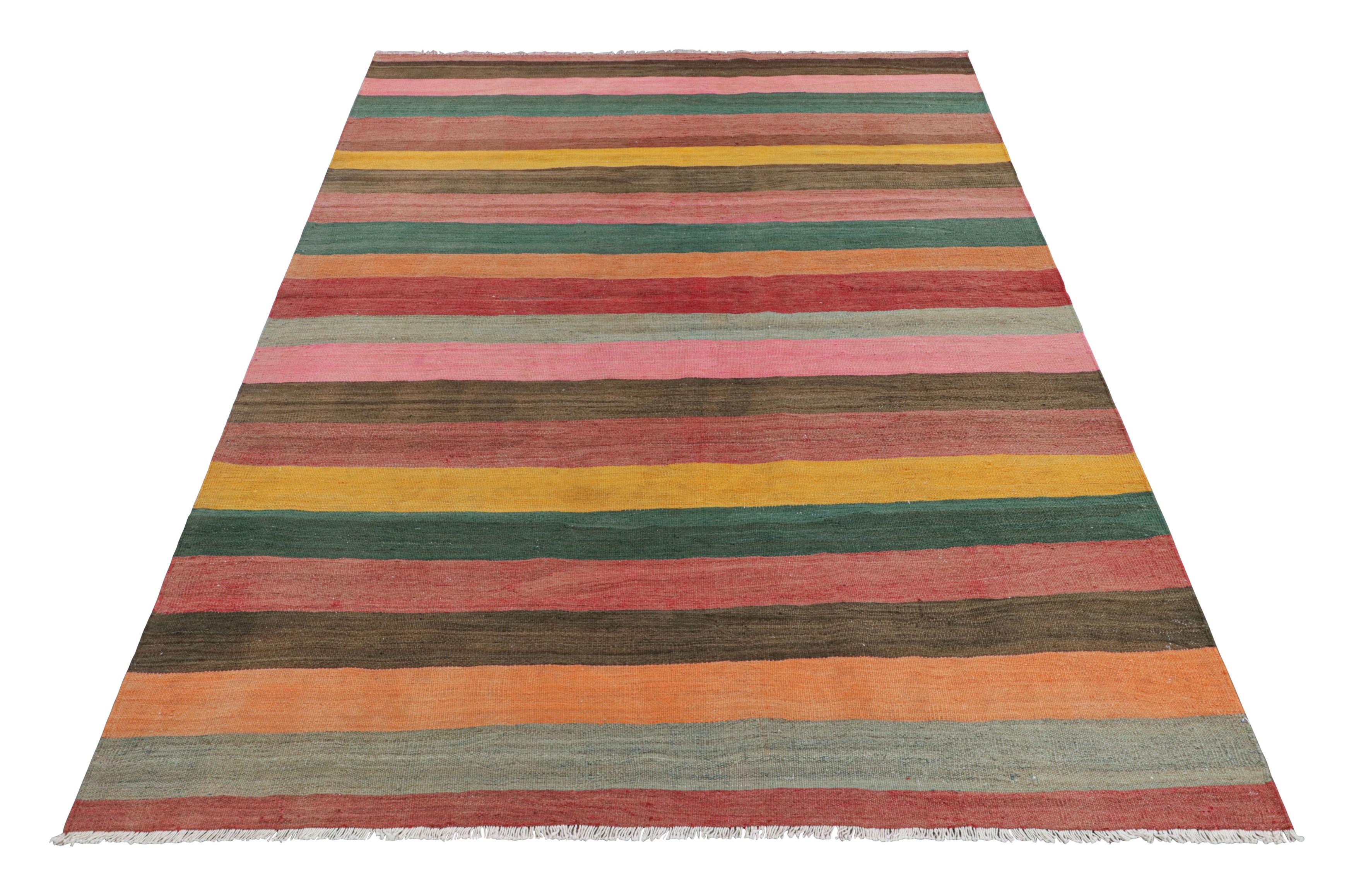 Vintage Shahsavan Persischer Kilim mit mehrfarbigen Streifen - Rug & Kilim (Mitte des 20. Jahrhunderts) im Angebot