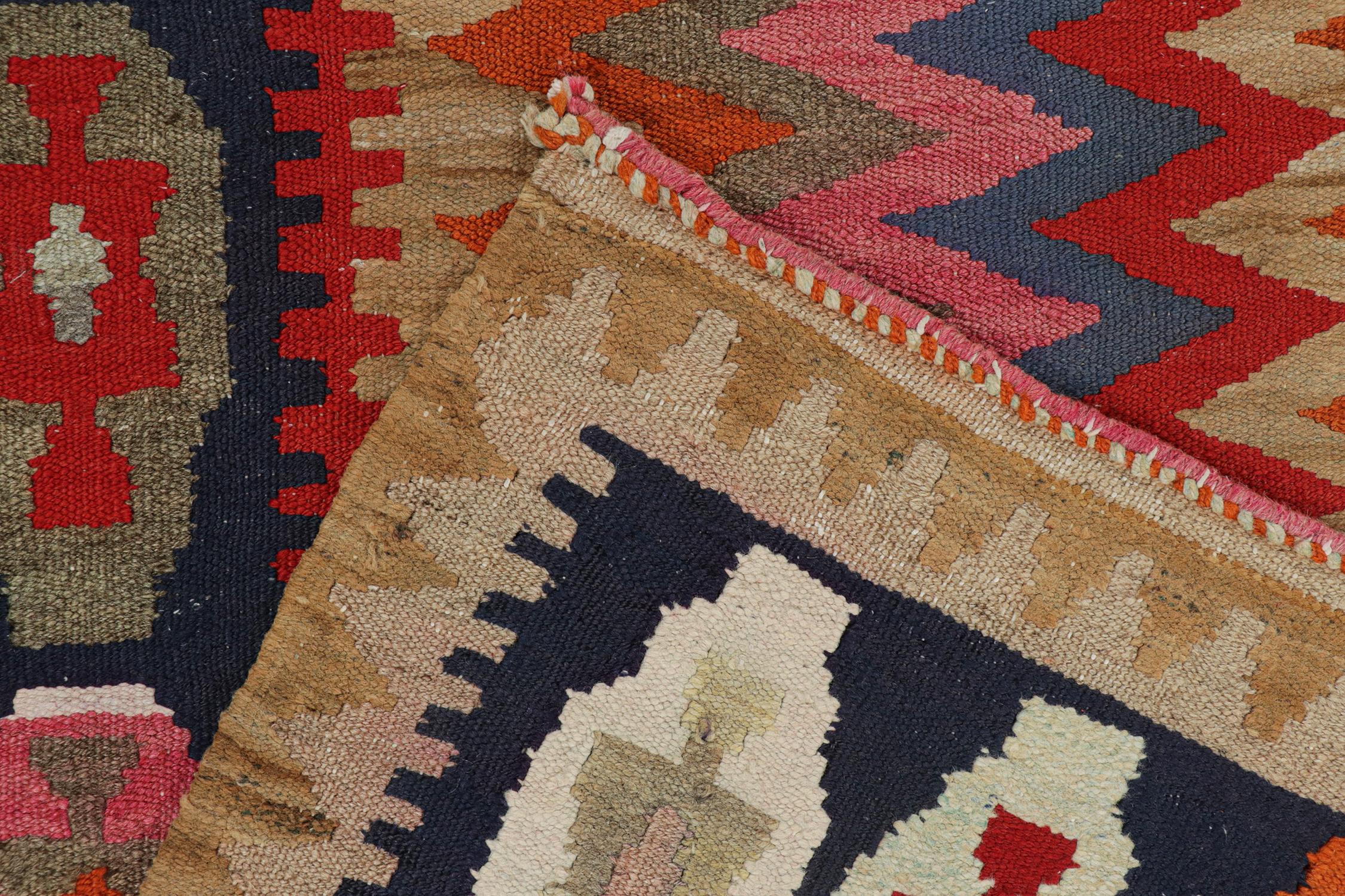 Wool Vintage Shahsavan Persian Kilim with Vibrant Chevron Patterns by Rug & Kilim For Sale