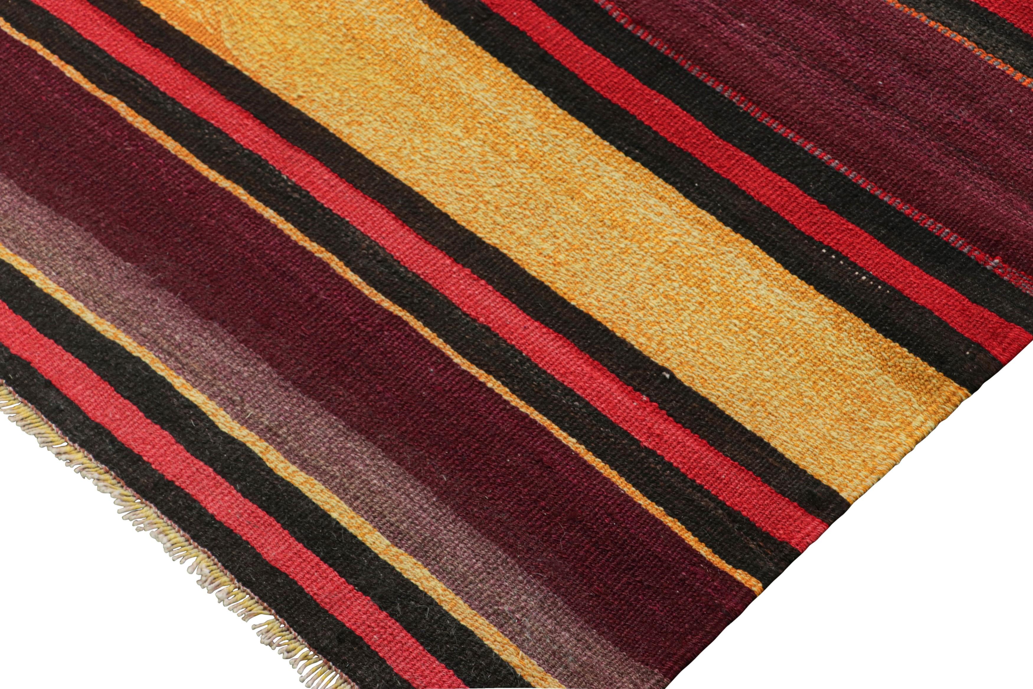 Wool Vintage Shahsavan Persian Kilim with Vibrant Polychromatic Stripes - Rug & Kilim For Sale