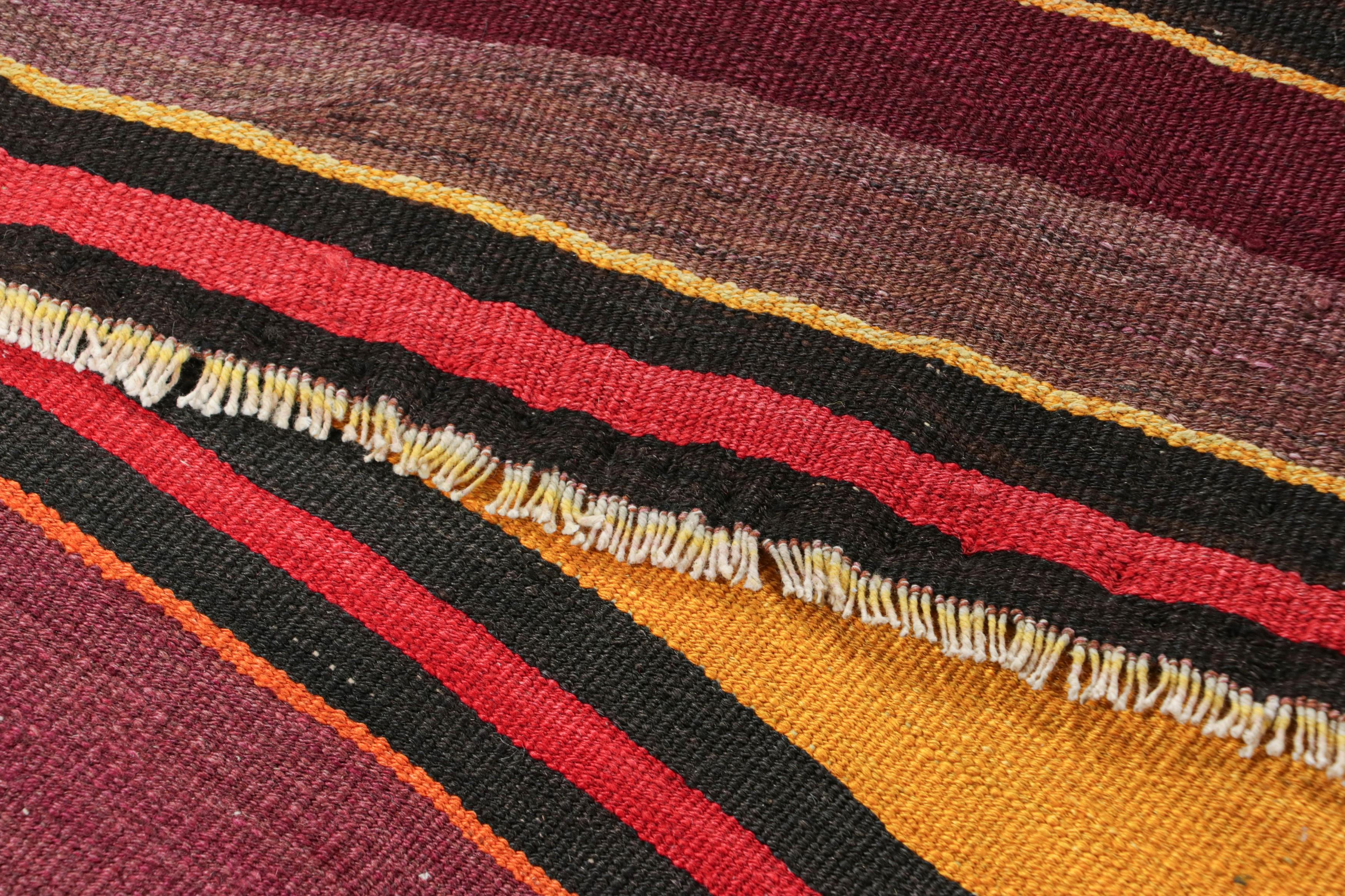 Vintage Shahsavan Persian Kilim with Vibrant Polychromatic Stripes - Rug & Kilim For Sale 1