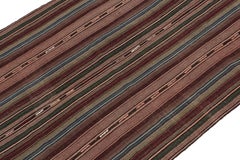 Vintage Shahsavan Persian Palas Kilim in Red, Pink, Blue Stripes by Rug & Killm
