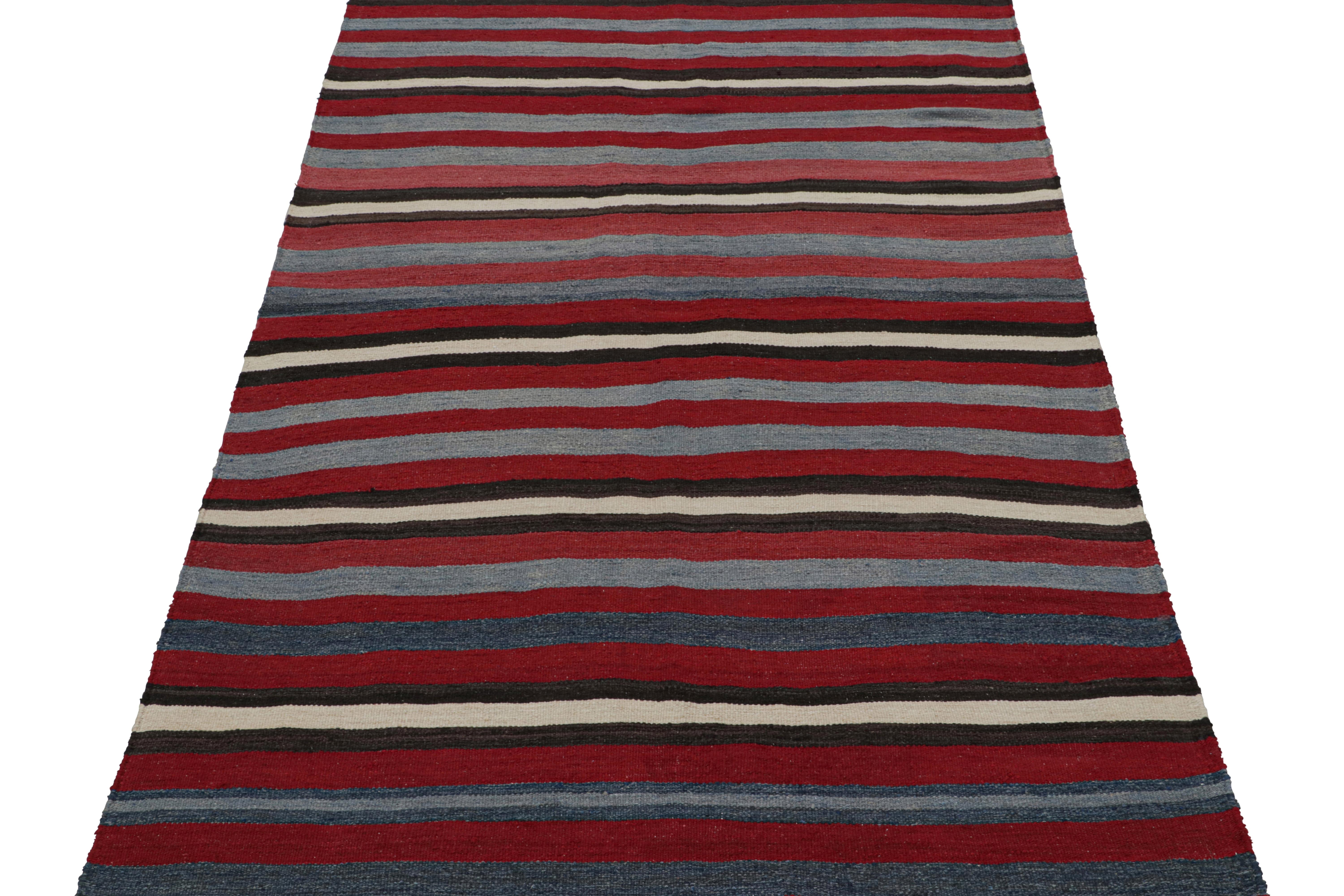 Tribal Vintage Shahsavan Persian tribal Kilim rug, in Red, from Rug & Kilim For Sale
