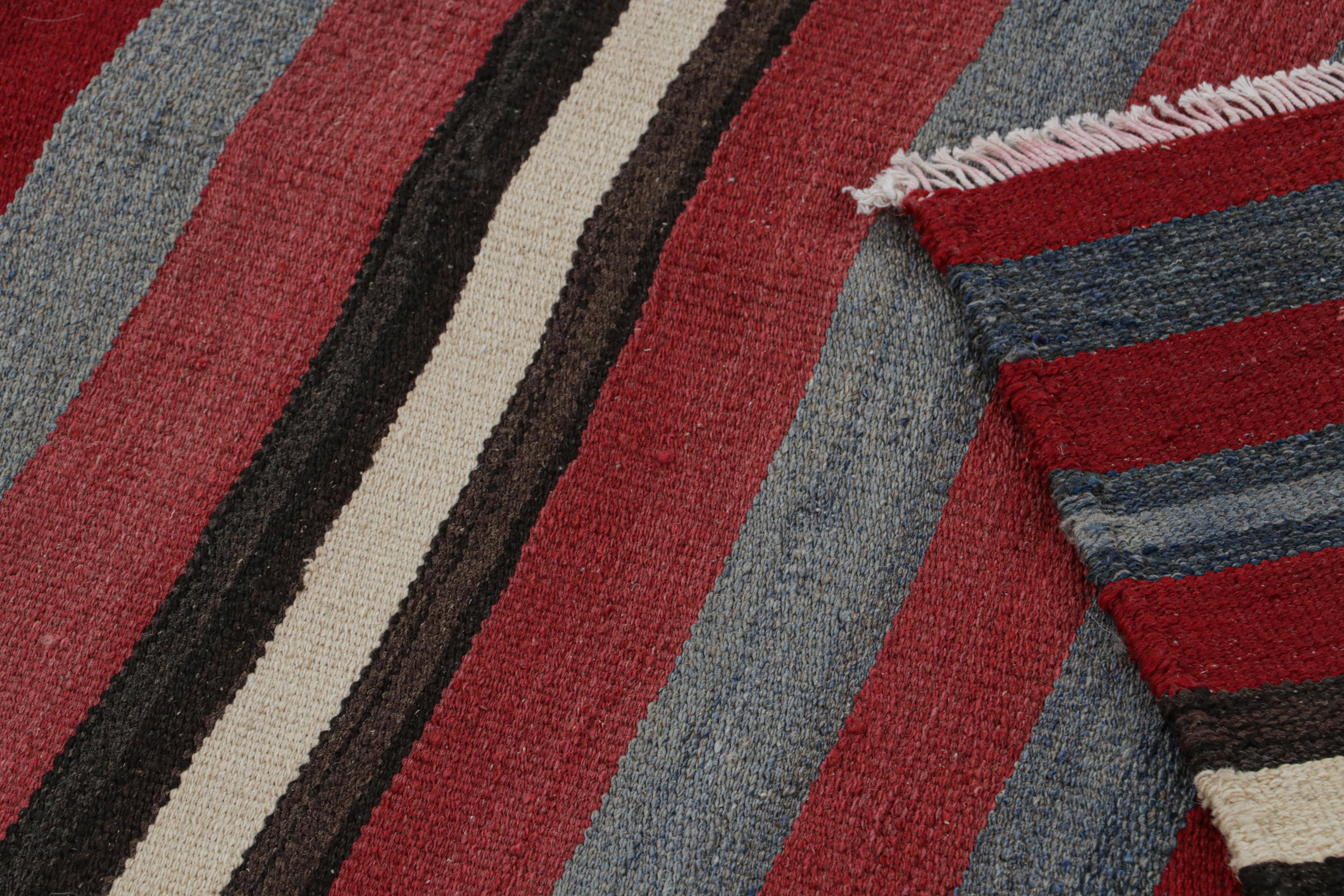 Wool Vintage Shahsavan Persian tribal Kilim rug, in Red, from Rug & Kilim For Sale