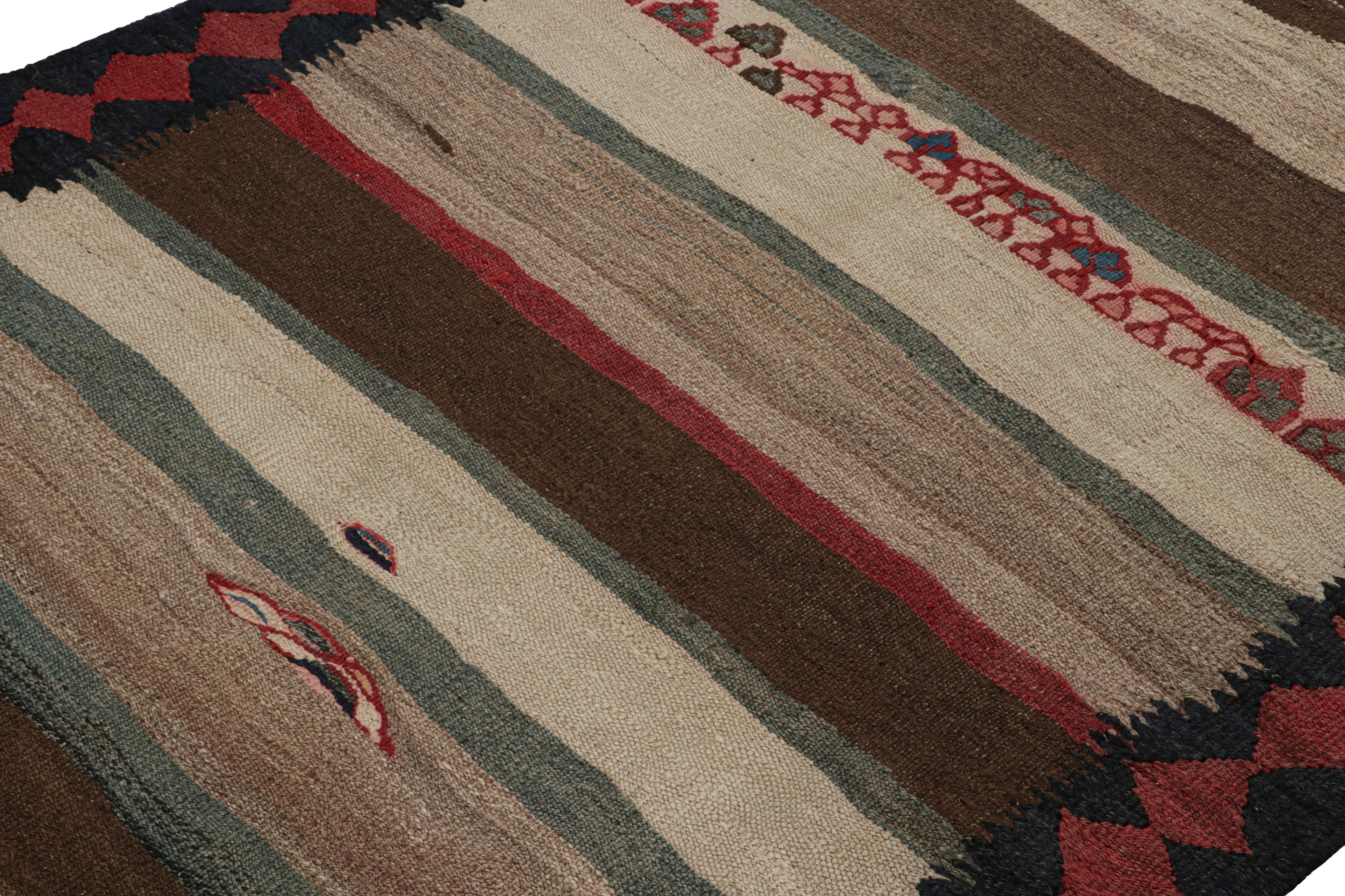 Hand-Woven Vintage Shahsavan Persian tribal Kilim rug, with Stripes, from Rug & Kilim For Sale