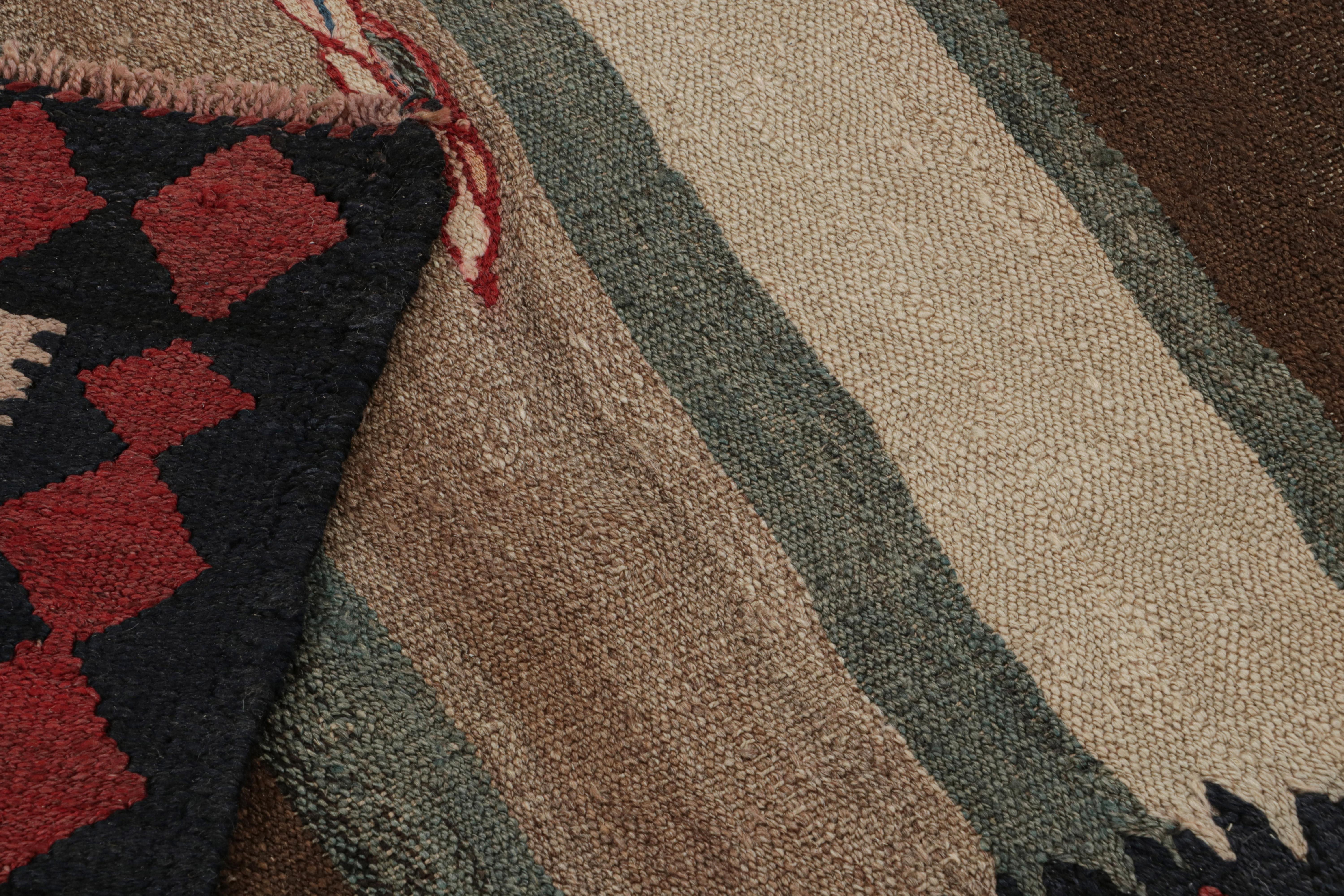 Wool Vintage Shahsavan Persian tribal Kilim rug, with Stripes, from Rug & Kilim For Sale