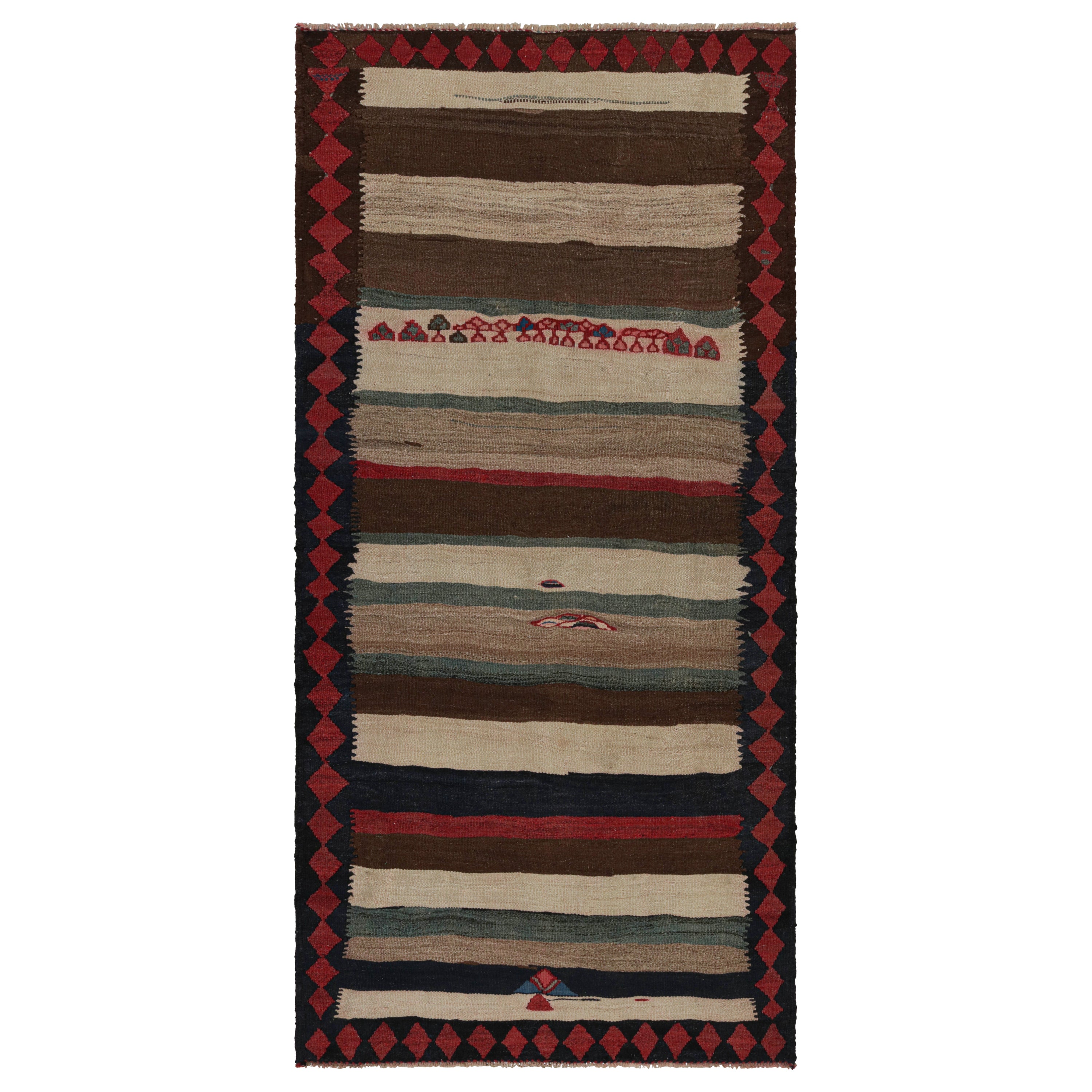 Tappeto tribale Kilim persiano Shahsavan vintage, con strisce, da Rug & Kilim