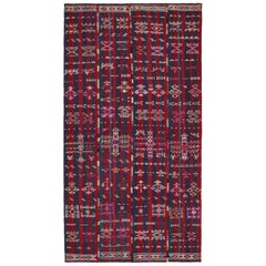 Vintage Shahsavan Shilaki Persian Kilim runner in Red & Blue by Rug & Kilim