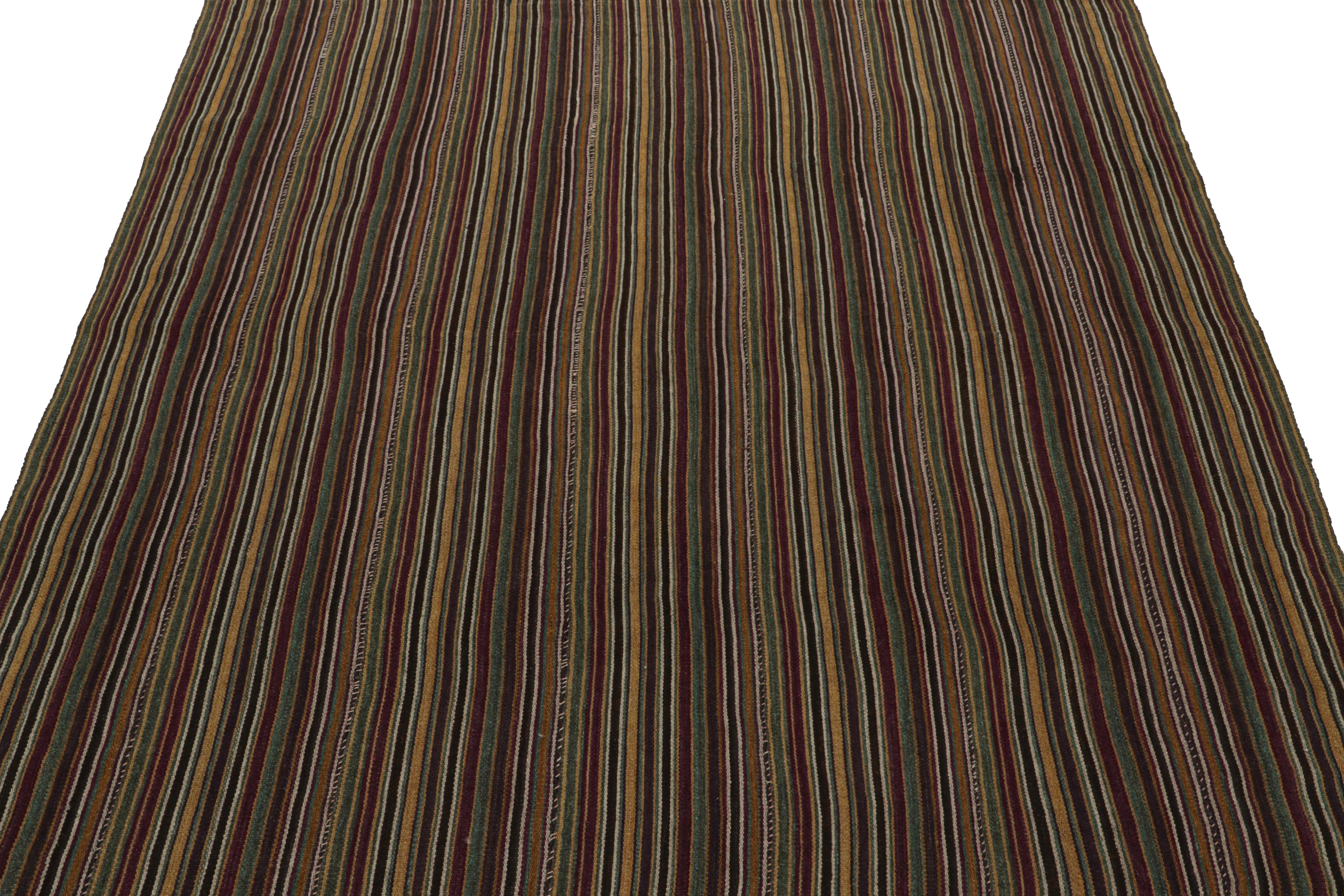 Tribal Vintage Shahsavan tribal Persian Kilim rug, with Stripes, from Rug & Kilim For Sale