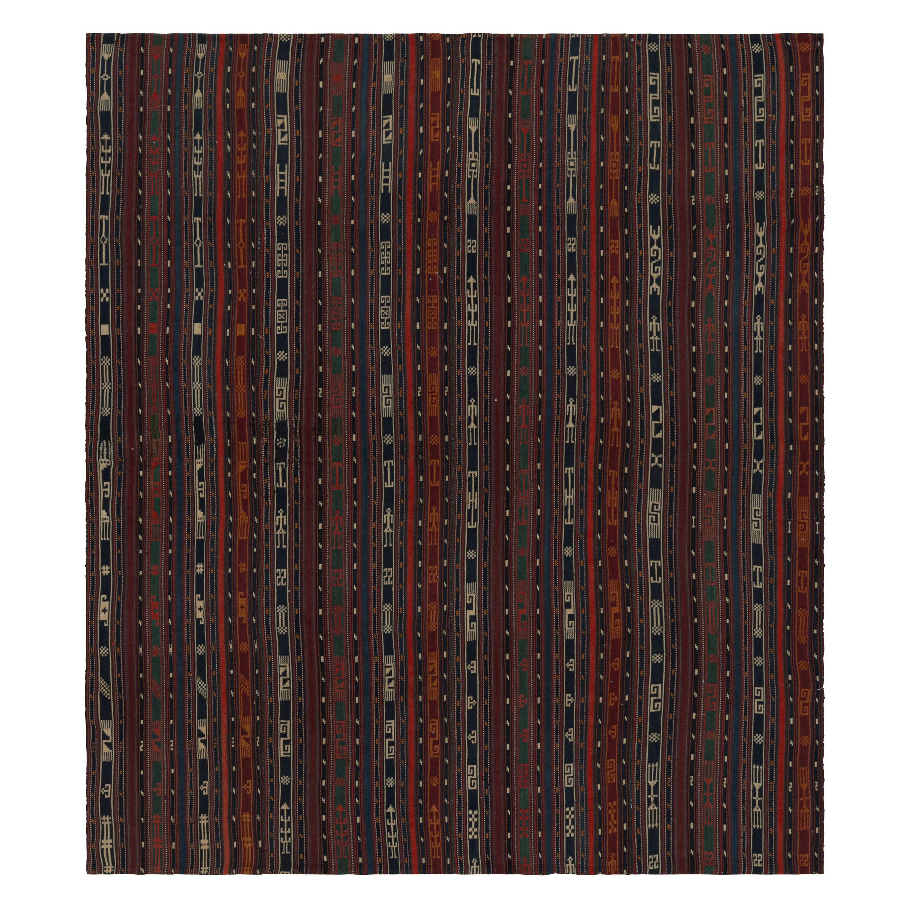 Vintage Shahsavan Stammes Persisch Kilim Teppich, mit Streifen, von Rug & Kilim