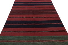 Vintage Bakhtiari Persian Kilim, Red and Black Geometric Stripes - Rug & Kilim