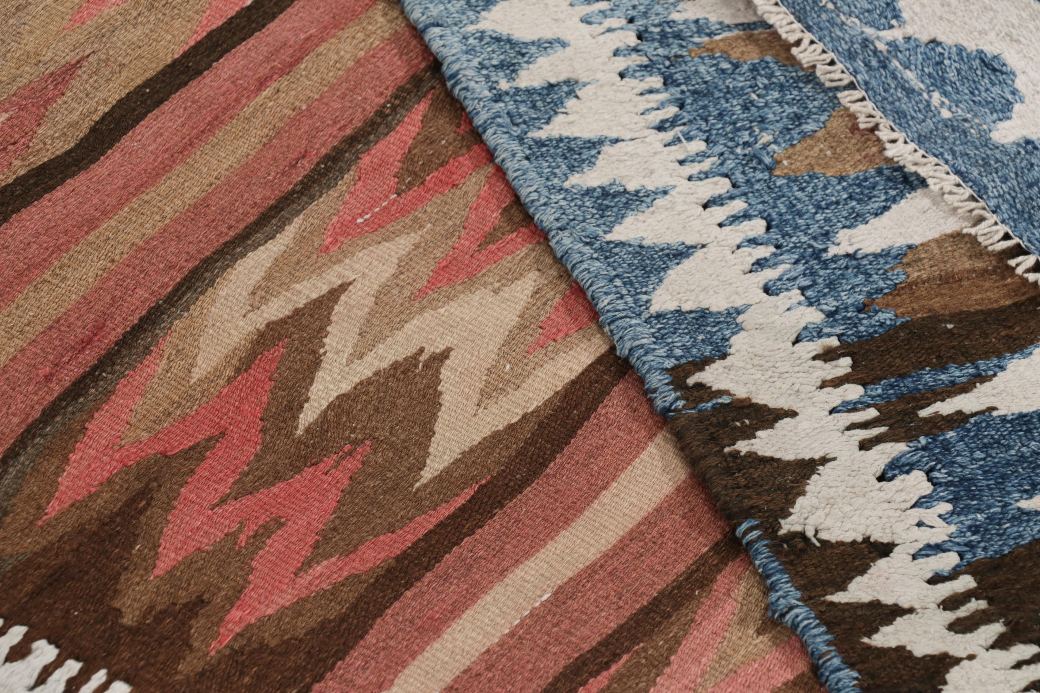 Traves de Mesa Vintage Shahsavan Zanjan Persian Kilim con Chevrons - Rug & Kilim Lana en venta