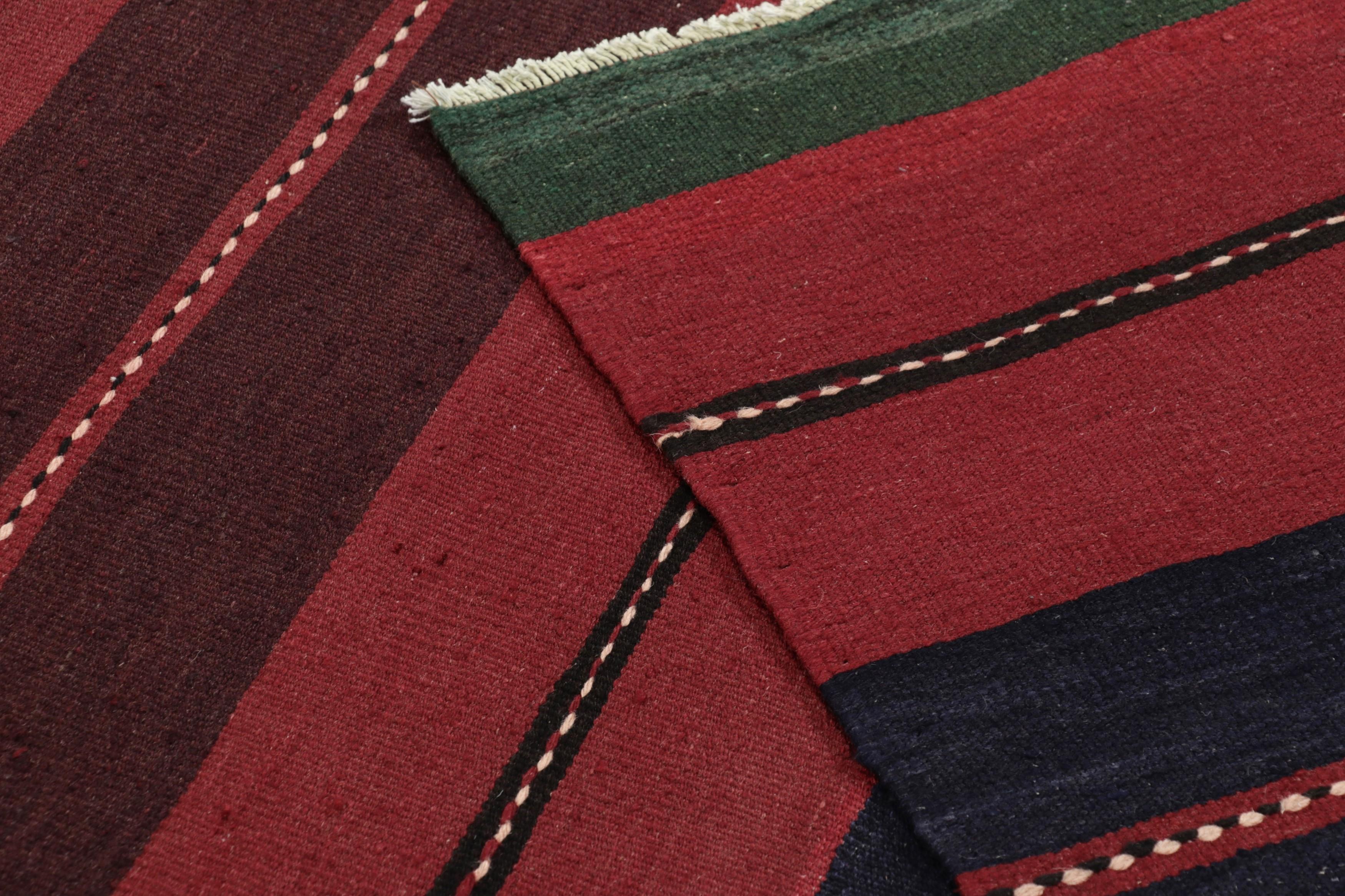 Vintage Bakhtiari Persian Kilim, Red and Black Geometric Stripes - Rug & Kilim For Sale 2
