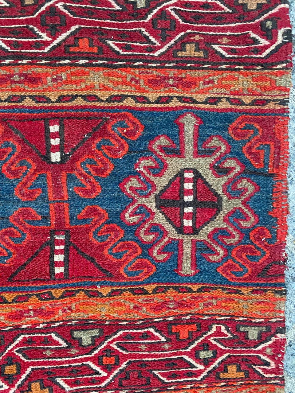 Bobyrug’s Vintage Shahsavand Soumak Kilim In Good Condition For Sale In Saint Ouen, FR