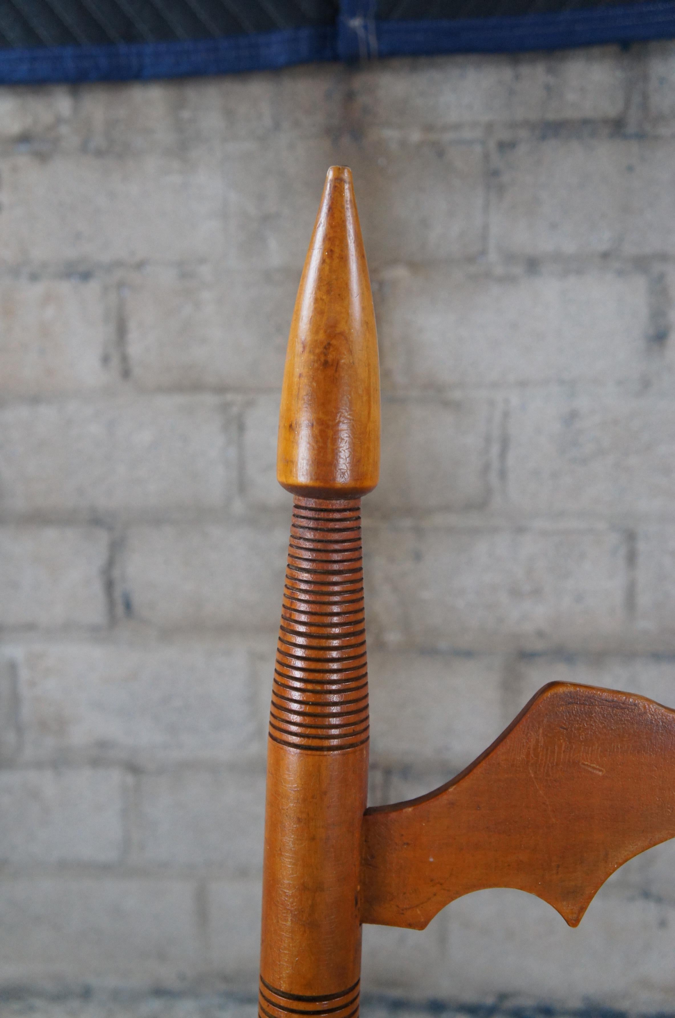 Vintage Shaker Arts & Crafts Oak Ladderback Side Accent Chair For Sale 6