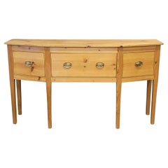 Buffet consolle di pino in stile Shaker Style d'epoca con tiranti in ottone