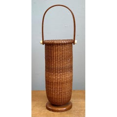 Vintage Shaker Tall Woven Rattan Basket
