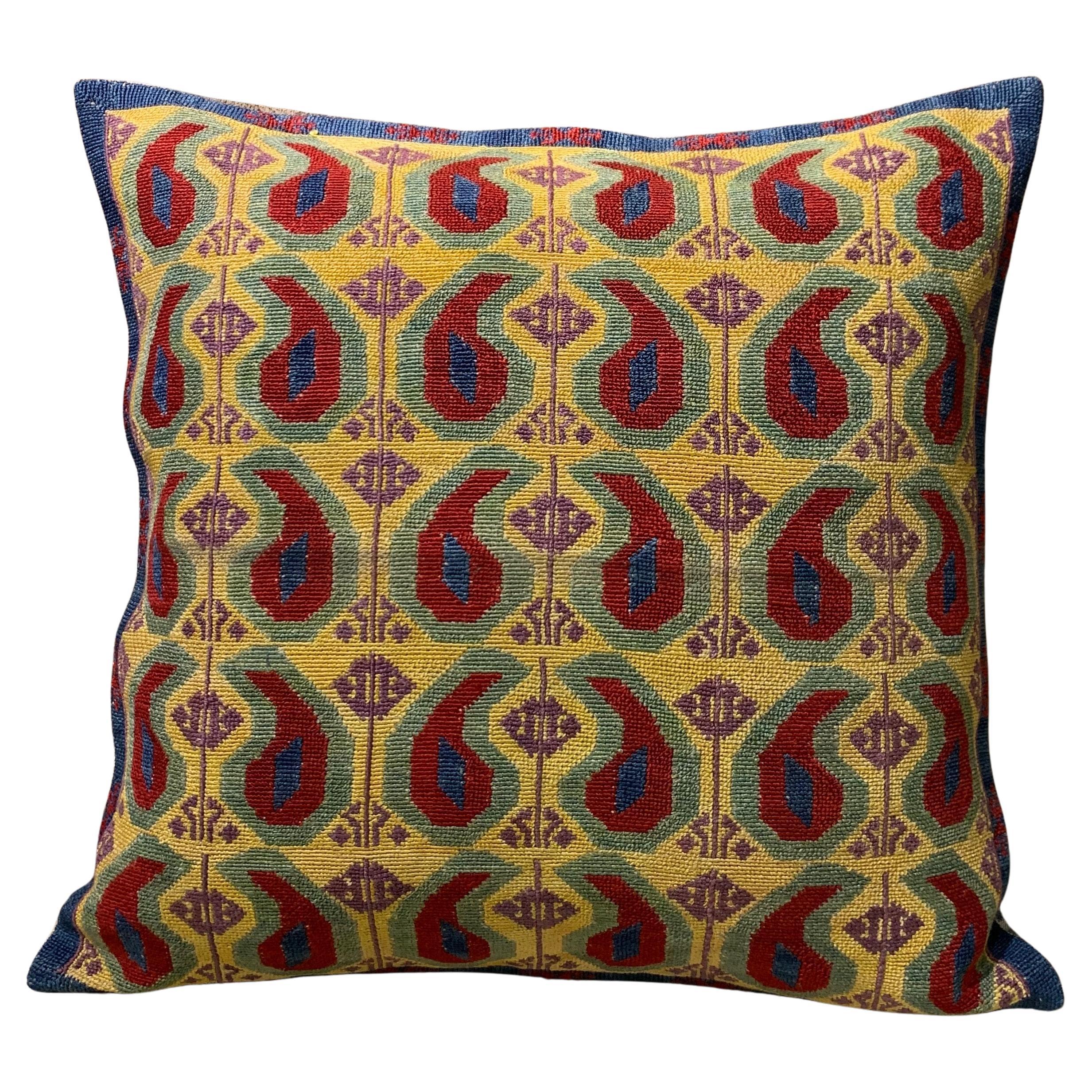 Vintage Shakhrisabz Silk Embroidered Pillow Cover