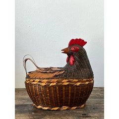 Vintage Shanghai Weave Chicken Basket