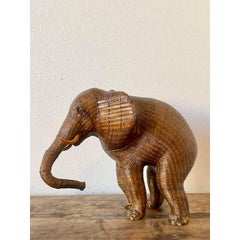 Vintage Shanghai Weave Elephant Basket