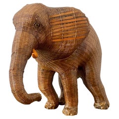 Vintage Shanghai Weave Elephant Basket