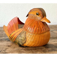 Vintage Shanghai Weave Rattan Bird