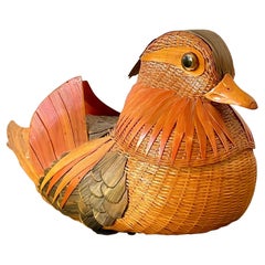 Vintage Shanghai Weave Rattan Bird