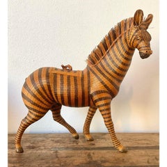 Vintage Shanghai Weave Zebra Basket