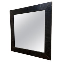 Miroir carré enveloppé de lin noir de la province de Shanxi