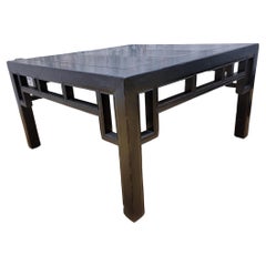 Retro Shanxi Province Elm Coffee Table with Carved Apron
