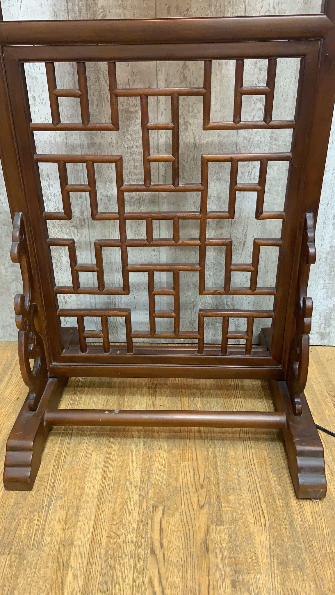 Chinese Vintage Shanxi Province Elm Cream Lantern Floor Lamp For Sale