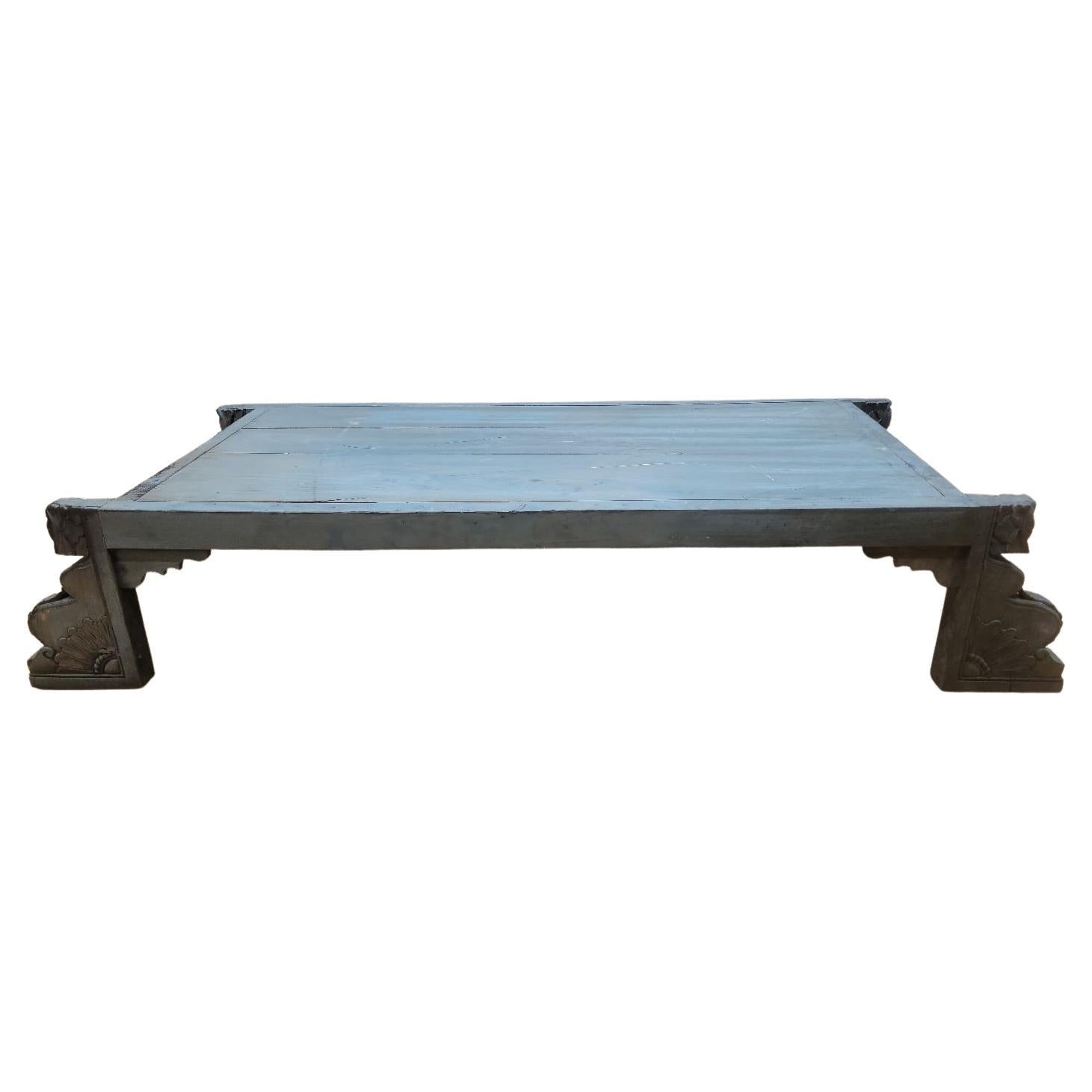 Table basse vintage en bois d'Elmwood de la province de Shanxi
