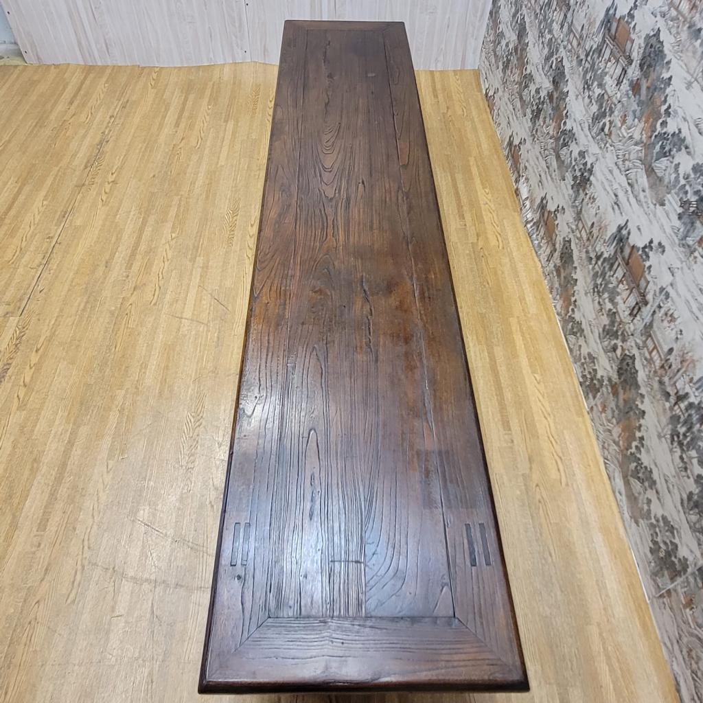 Chinese Vintage Shanxi Province Elmwood Long Narrow Coffee Table For Sale
