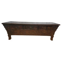 Antikes handgeschnitztes Shanxi Province-Koffer-Sideboard