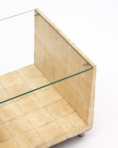 Mesa auxiliar vintage de piel de tiburón de Yuri Augusti, Francia, 1990
