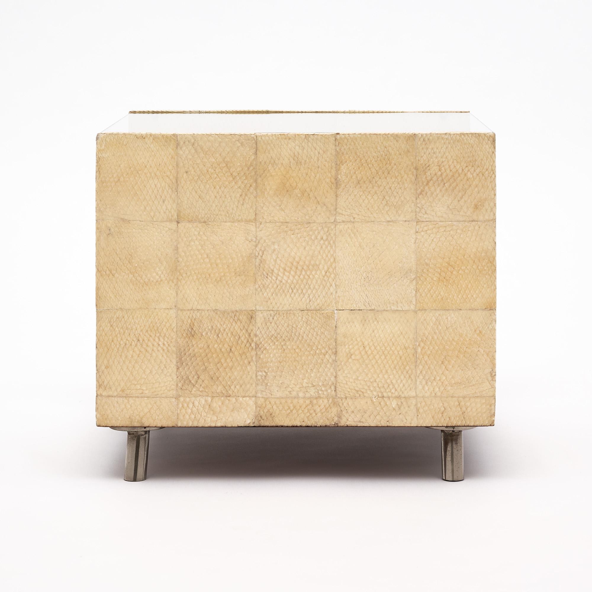 Late 20th Century Vintage Sharkskin Side Table by Yuri Augusti For Sale