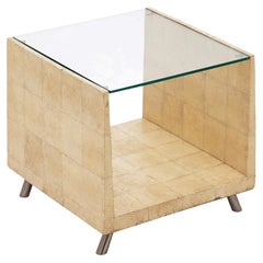 Mesa auxiliar vintage de piel de tiburón de Yuri Augusti, Francia, 1990