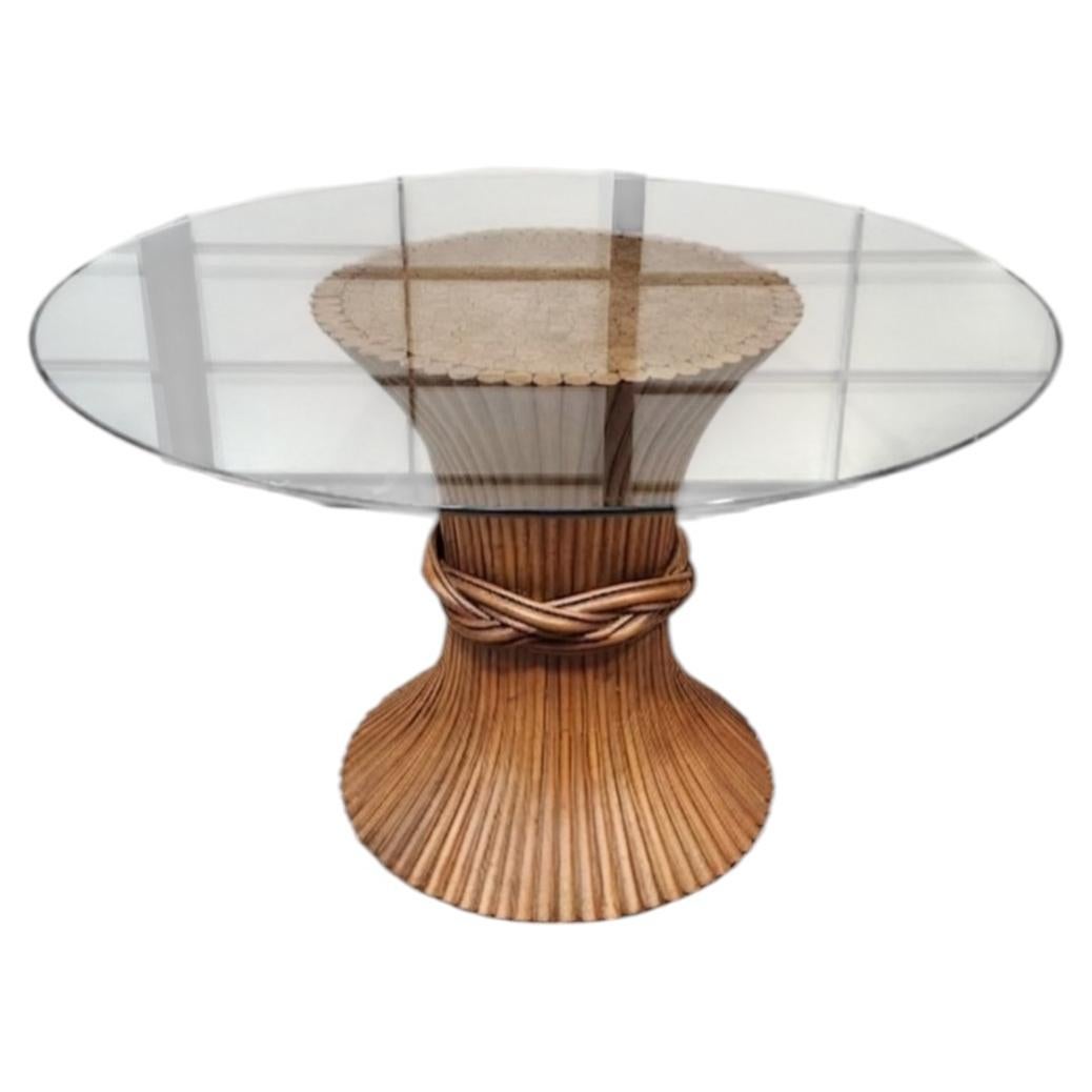 Pre-owned Mcguire Vintage Sheaf Of Wheat Table By John And Elinor  In Sand
