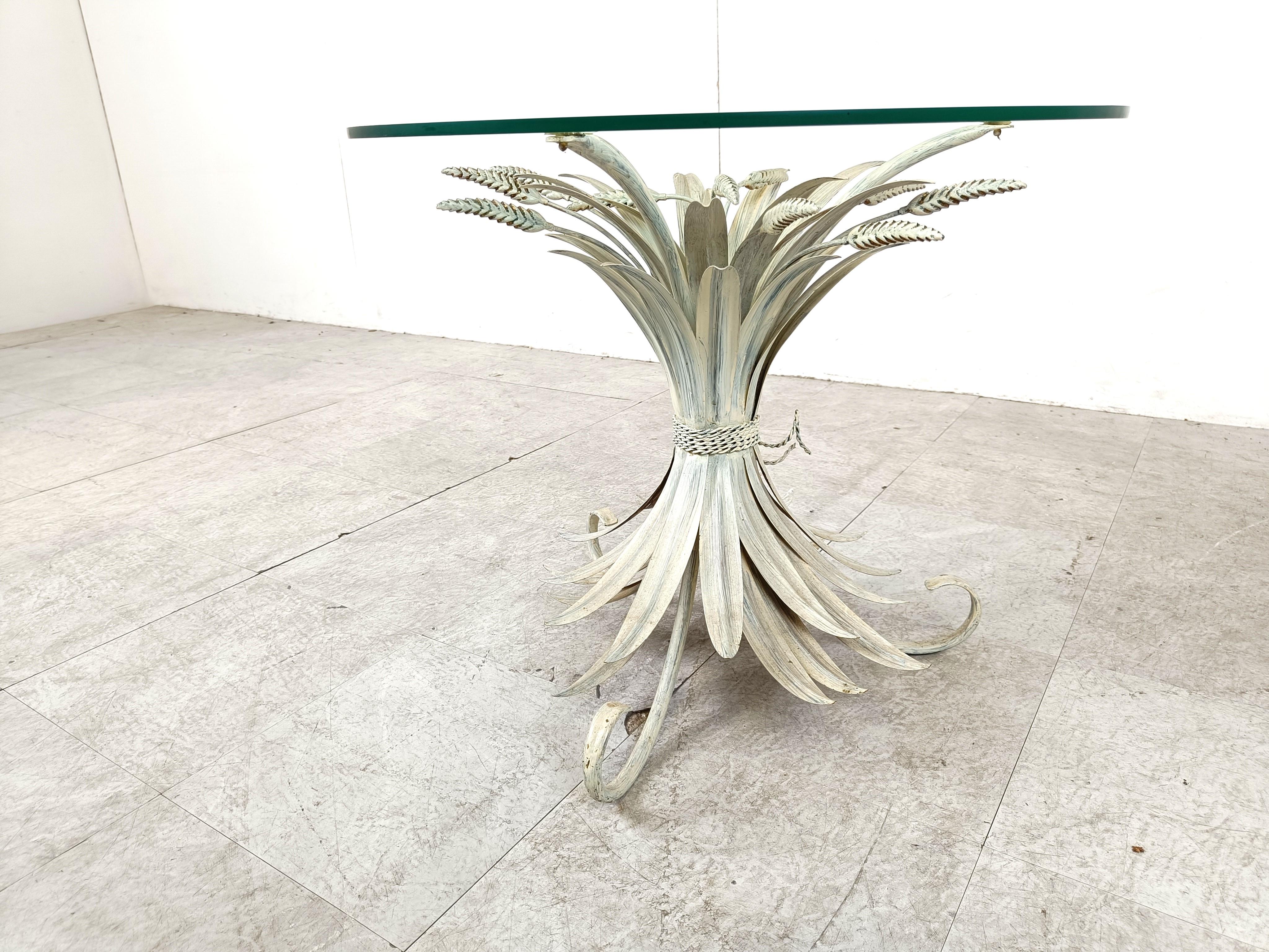 Vintage sheaf of wheat coco chanel coffee table, 1960s 2