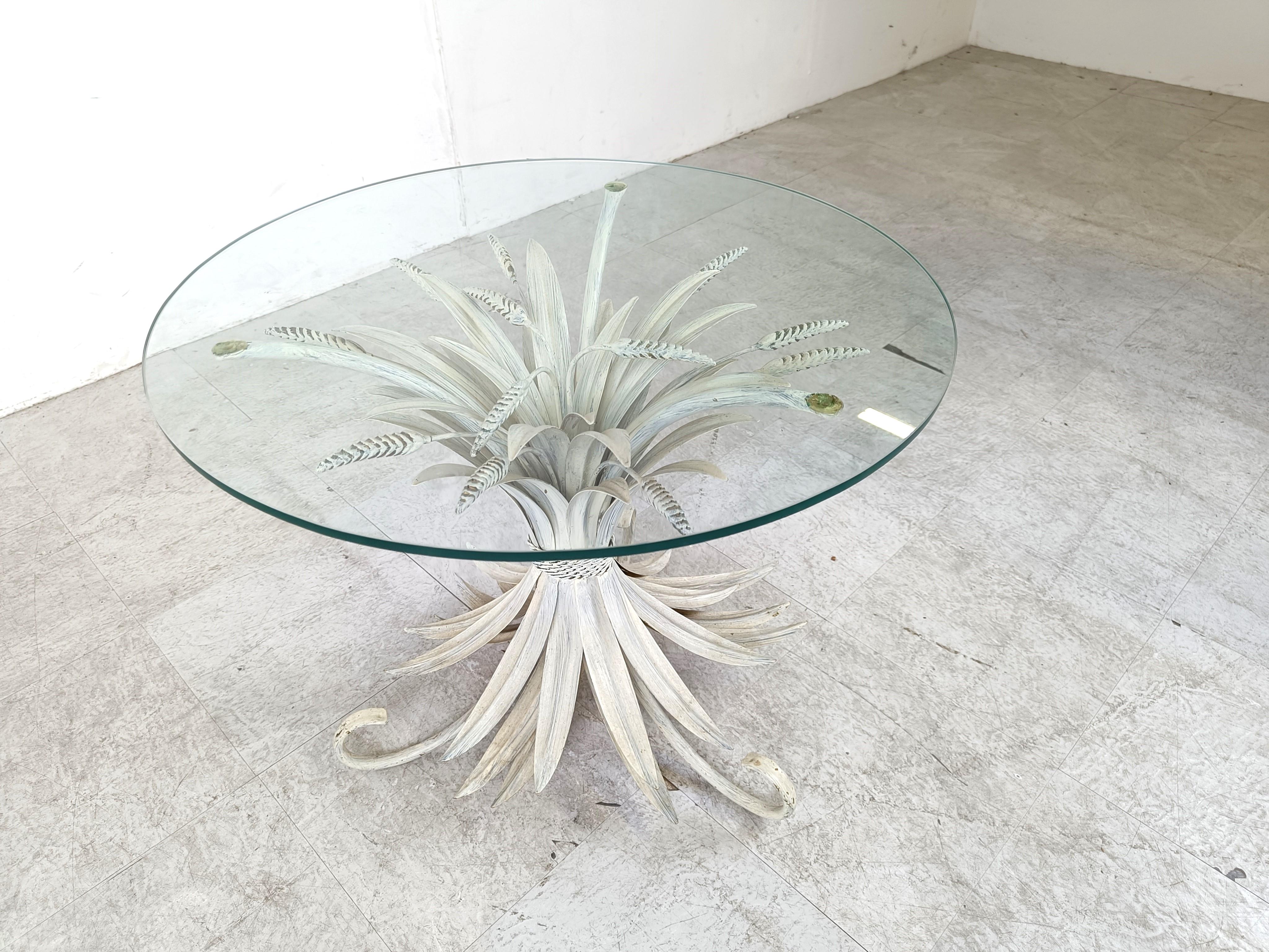 Metal Vintage sheaf of wheat coco chanel coffee table, 1960s