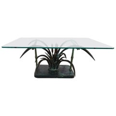 Vintage sheaf of wheat coffee table, 1970s