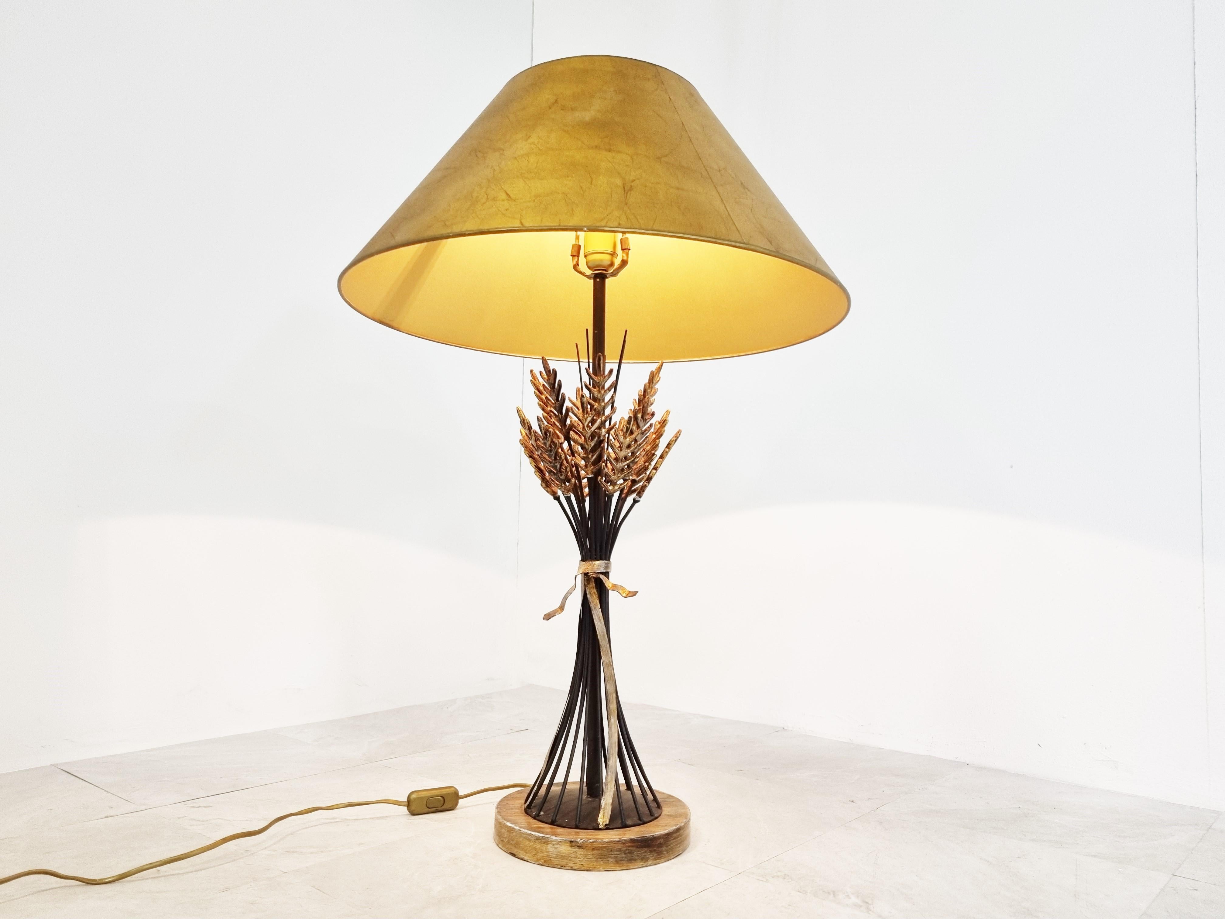 Hollywood Regency Lampe de table Vintage Sheaf of Wheat, 1960s en vente